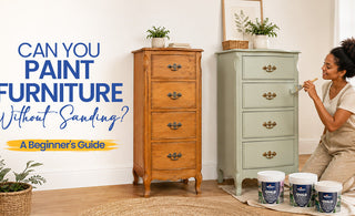 Painted furniture makeover creating a fresh new living room look