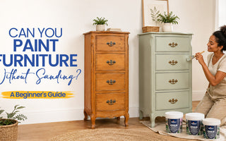 Painted furniture makeover creating a fresh new living room look