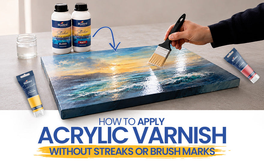 person applying acrylic varnish on painting