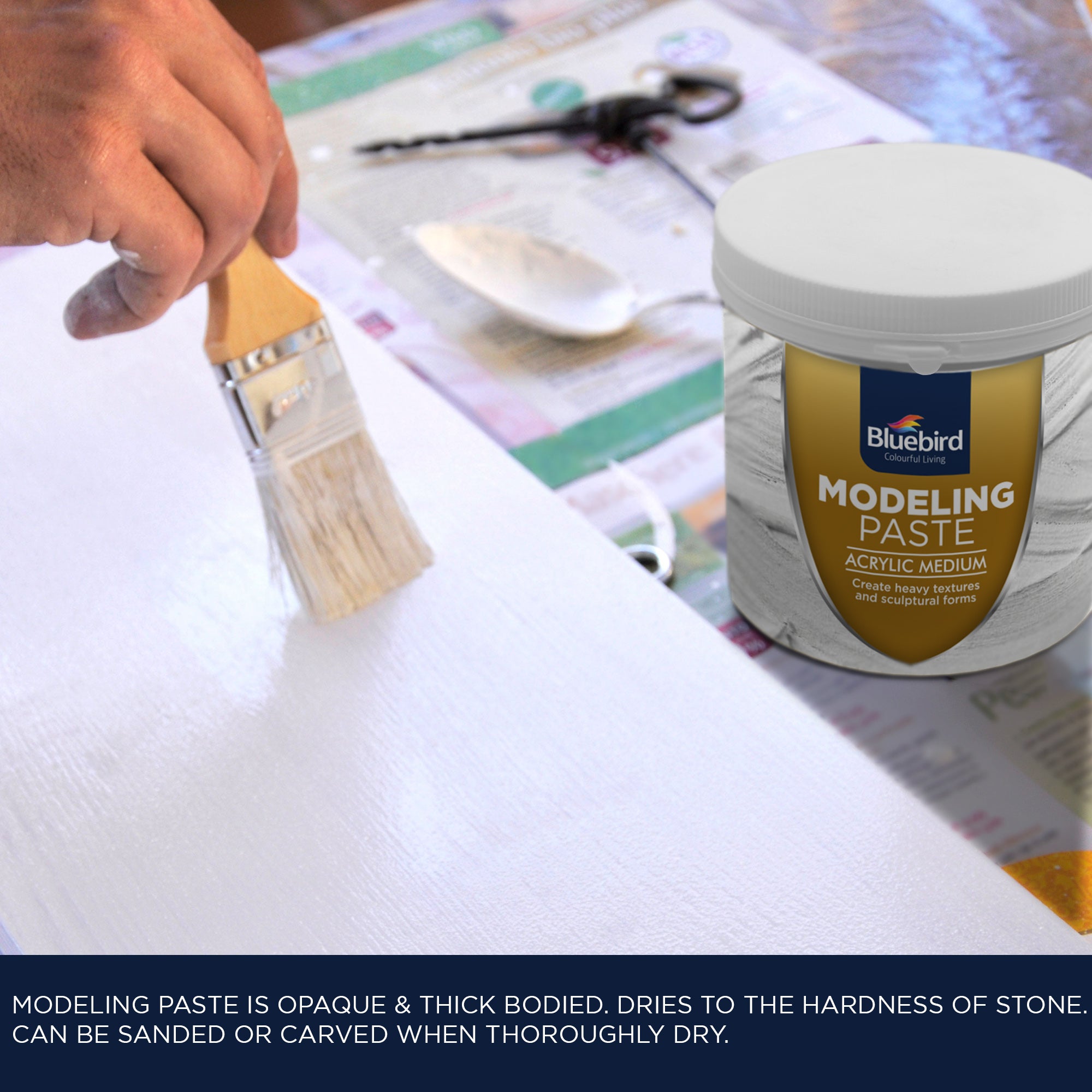 Fine Modelling Paste Buy Acrylic Modeling Paste – Texture Medium for Canvas – Bluebird Arts UAE