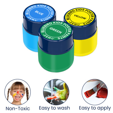 Kids Poster Paints 25 ml - Primary (Set of 6)