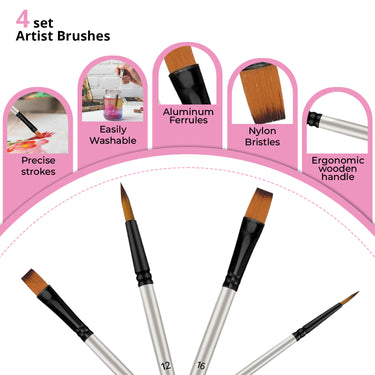 Artist Brushes - Set of 4